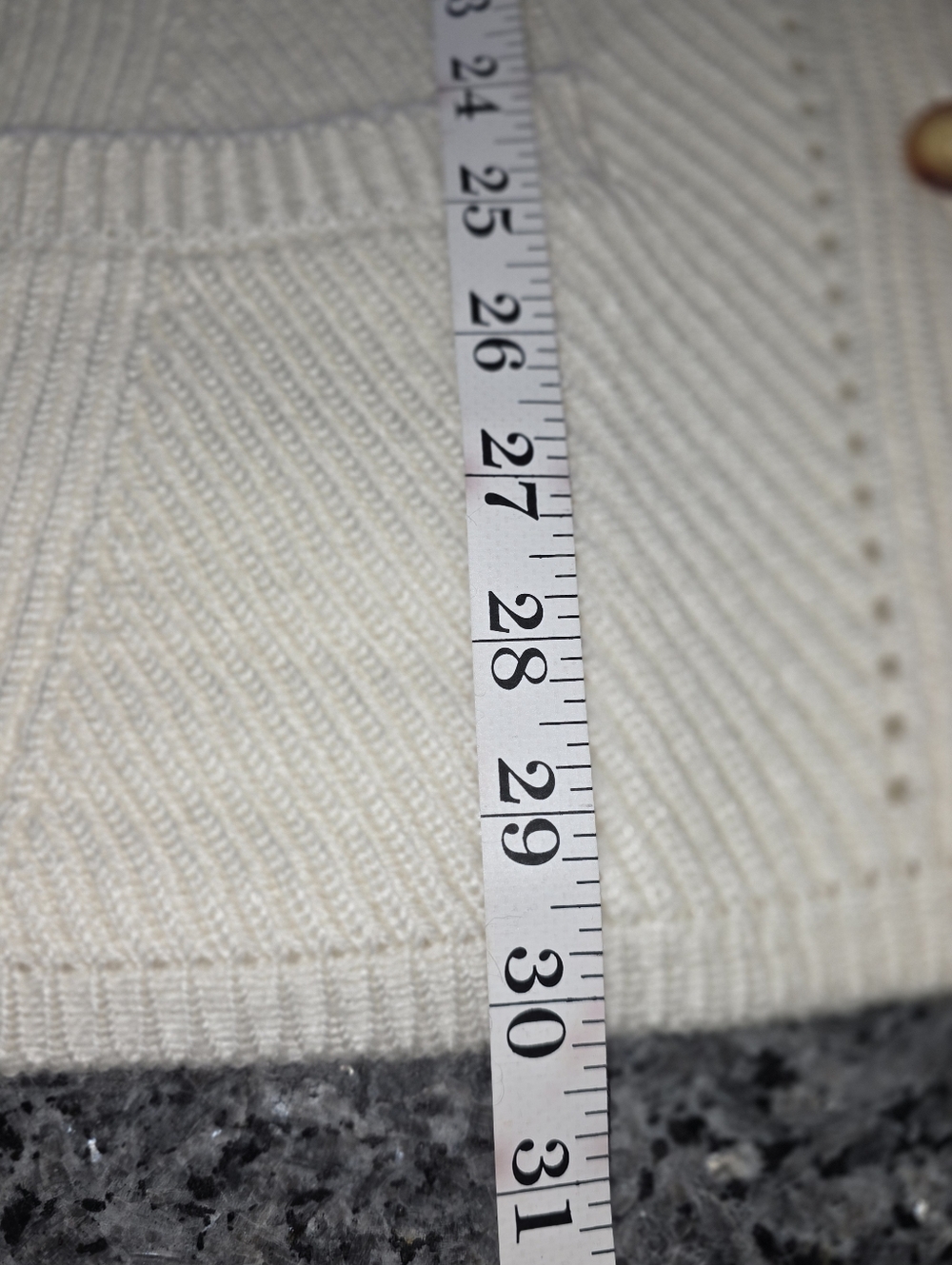 Vintage Cream Wool Blend  Knit Button-Front Women's Sweater Vest Sz Large - Picture 6 of 7